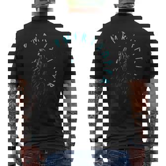 Fenriswolf Nordische Wikinger Krieger Ragnarök Geschenk T-Shirt mit Rückendruck - Seseable