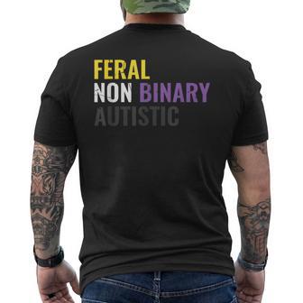 Feral Non Binary Autistic Lgbt Lgbtq Pride Nonbinary Men's T-shirt Back Print - Thegiftio UK
