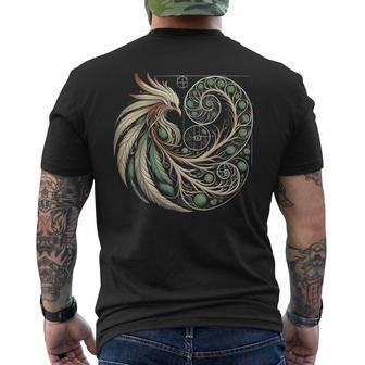 Fibonacci Phoenix Spiral Sacred Geometry Spiritual Nature Men's T-shirt Back Print - Thegiftio UK