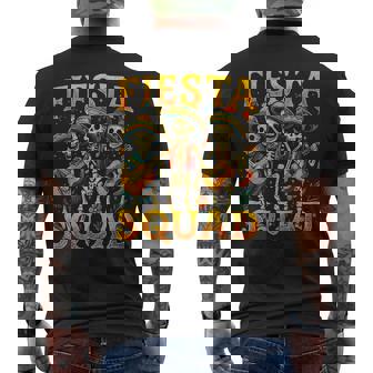Fiesta Squad Skeleton Cinco De Mayo Mexican Men's T-shirt Back Print - Monsterry