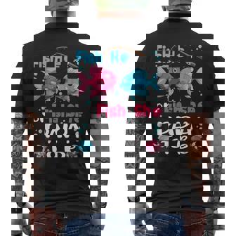 Fish He Or Fish She Gender Reveal Family Matching Papa Men's T-shirt Back Print | Mazezy