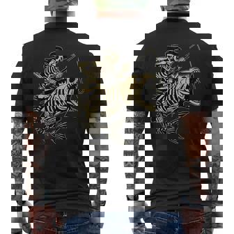 Fisherman Halloween Bass Fish Skull Skeleton Fishing Dad Men's T-shirt Back Print - Thegiftio