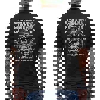 Fitness Shark Never Stop Gym Life Men's T-shirt Back Print - Monsterry