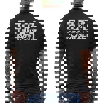 Flag Football Silhouette On Flag Football Men's Back Print T-Shirt | Mazezy