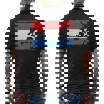 Flag Of The Netherlands Speed Skating T-Shirt Men's Back Print T-Shirt | Mazezy