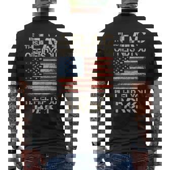 If This Flag Offends You I'll Help You Pack Us Flag On Back Men's T-shirt Back Print - Thegiftio