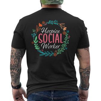 Floral Hospice Social Worker Appreciation Men's T-shirt Back Print - Thegiftio UK
