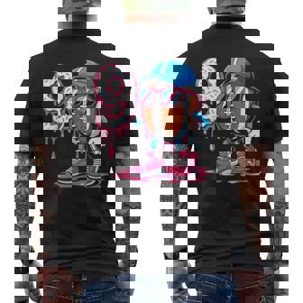 Football 9 Year Old Ice Cream Drip 9Th Birthday Men's T-shirt Back Print | Mazezy