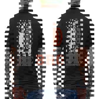 Football Bro US Flag Football Brother Of A Football Player Men's Back Print T-Shirt | Mazezy