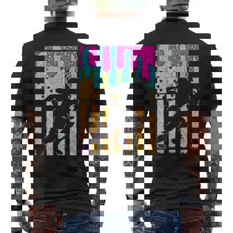 Football Ice Cream Drip Boys Football Player American Flag Men's Back Print T-Shirt | Mazezy