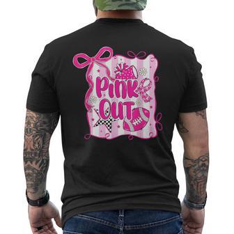 Football Pink Out Team Breast Cancer Awareness Month Womens Men's T-shirt Back Print - Thegiftio UK