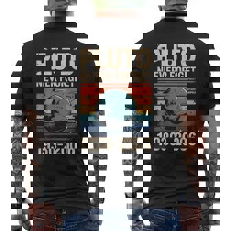 Never Forget Pluto Vintage Space Science Men's T-shirt Back Print - Thegiftio