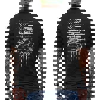 Foxbody Nation Patriotic Flag Flame Stang Fox Body Usa Men's T-shirt Back Print - Monsterry