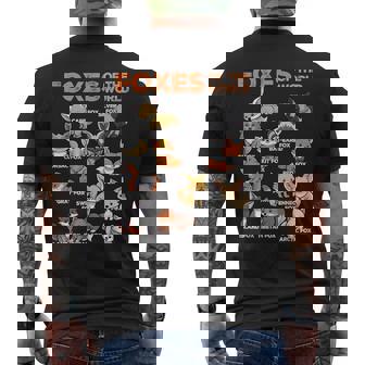 Foxes Of The World Educational Animal Fox Lover Kawaii Fox Men's T-shirt Back Print | Mazezy