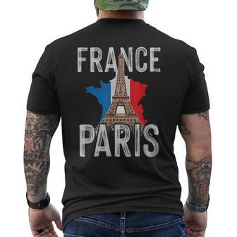 Frankreich Paris Eiffelturm Französische Flagge Zeichen Der Liebe T-Shirt mit Rückendruck - Geschenkecke