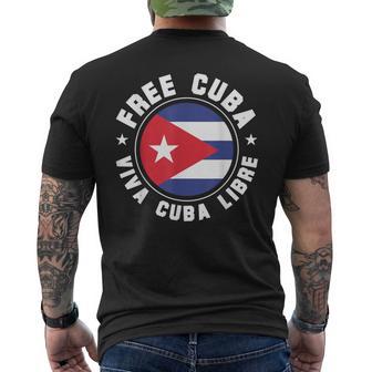 Free Cuba Viva Cuba Libre Cuban Flag Cubano Pride Men's T-shirt Back Print - Thegiftio UK