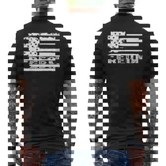 Freedom Vintage America Flag Men's T-shirt Back Print | Mazezy