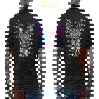 French Bulldog Dog Colorful Pop Art Portrait Animal Head Men's Back Print T-Shirt | Mazezy