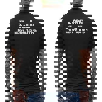 French New Wave Cinephile Minimalist Streetwear Men's Back Print T-Shirt | Mazezy