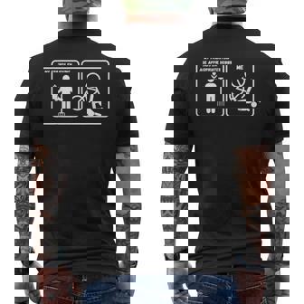 My Friends Enjoying Age Appropriate Hobbies Men's T-shirt Back Print - Monsterry