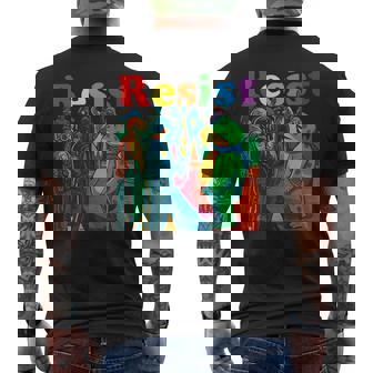 Frogs Resist Portland Frog Protest Vintage Activist Freedom Men's T-shirt Back Print - Thegiftio