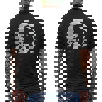 Fun Hand Boop Nose Bigfoot Sasquatch French Bulldog Moon Men's T-shirt Back Print - Seseable