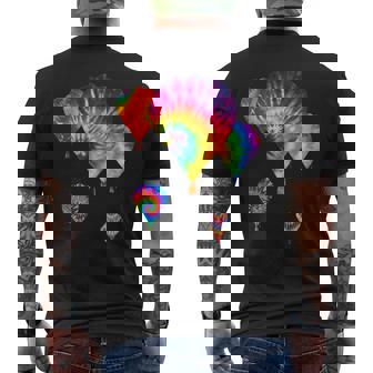 Fun Hot Air Balloon Hippie Tie Dye Ballooning Dk Men's Back Print T-Shirt | Mazezy
