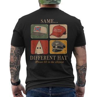 A Fun Puzzle SameDifferent Hat Protest Men's T-shirt Back Print - Thegiftio UK