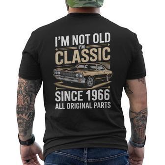 60Th Birthday Classic Vintage Car 1966 Birthday Men's T-shirt Back Print - Thegiftio UK