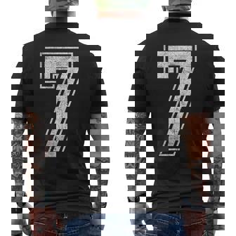 7 Number Seven Graphic Group Halloween Birthday Retro Men's T-shirt Back Print | Mazezy