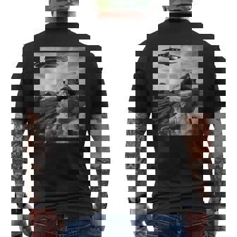 Bearded Dragon Selfie With Alien Ufo Men's T-shirt Back Print | Seseable FR