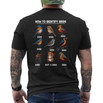 Bird How To Identify Birds Birds Lovers Watching Small Black Men's T-shirt Back Print - Thegiftio UK