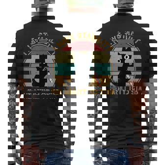 Black Cat I Have Stability Ability To Stab Cat Meme Men's T-shirt Back Print - Monsterry