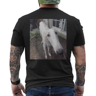 Borzoi Long Nose Dog Meme Men's T-shirt Back Print - Thegiftio UK