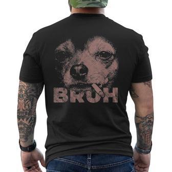 Bruh Dog Smoking Chihuahua Smoking Wearing Sunglasses Men's T-shirt Back Print - Thegiftio UK