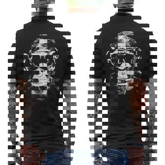 Chimpanzee Monkey Sunglasses Men's T-shirt Back Print - Monsterry