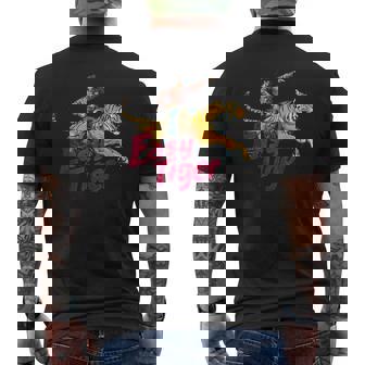 Cowboy Riding Tiger Easy Tiger Men's T-shirt Back Print | Mazezy