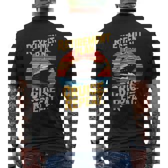 Cruise Repeat Retired Cruising Vintage Retirement Plan Men's T-shirt Back Print | Seseable UK