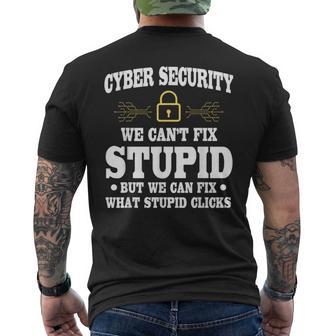 Cyber Security Saying Cybersecurity Analyst Humor Men's T-shirt Back Print - Thegiftio UK