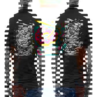 Donut Playing Baseball Food Champ Sports Donut Men's T-shirt Back Print - Thegiftio