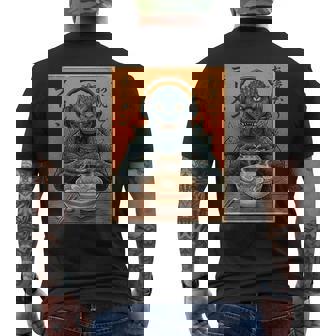 Eating Ramen Japanese Monster Game Lover Birthday Men's T-shirt Back Print - Thegiftio