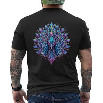 Edm Festival Rave Cute Party Peacock Graphic Outfits Men's T-shirt Back Print - Thegiftio UK
