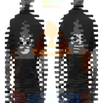 Emoticon Poop Pile Smiling Happy Swirl Of Poop Men's T-shirt Back Print | Mazezy