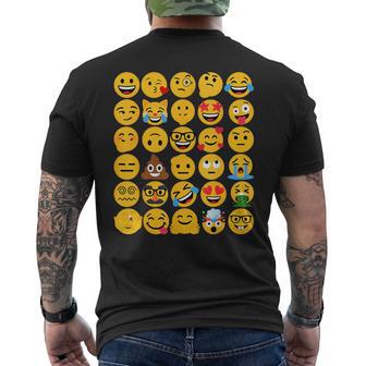 Emoticon Set Men's T-shirt Back Print - Thegiftio UK