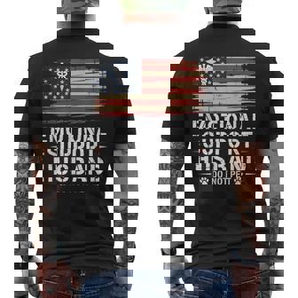 Emotional Support Husband Do Not Pet American Flag Men's T-shirt Back Print | Seseable CA