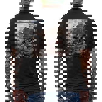 Gen Alpha Meme Soldier Cat Hilarious World War Joke Men's T-shirt Back Print | Seseable UK