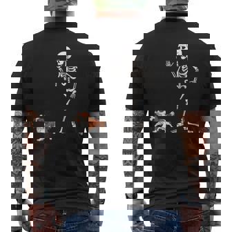 Halloween Cavalier King Charles Spaniel And Skeleton Men's T-shirt Back Print | Seseable UK