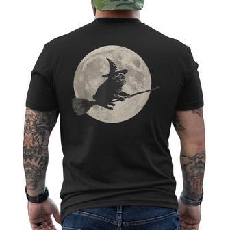 Halloween Witch Pug Moon Trick Or Treat Spooky Vibes Men's T-shirt Back Print - Thegiftio UK