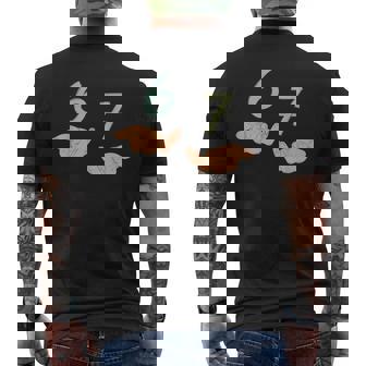 Hands 67 Meme Six Seven Gen Alpha Slang Men's T-shirt Back Print - Thegiftio