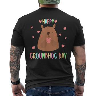 Happy Groundhog Day 2025 Men's T-shirt Back Print - Thegiftio
